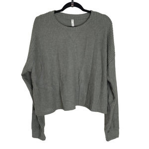 Wishlist By Kith Pullover Sweater Womens M/L Gray Waffle Knit Long Sleeve New